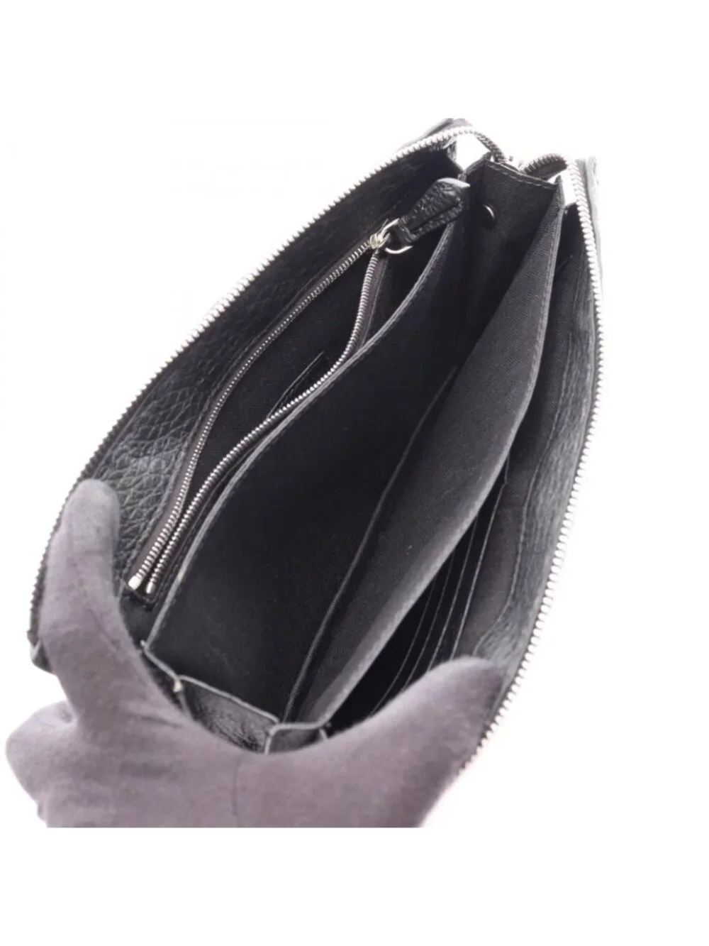 Fendi Clutch Selleria Slim Black Leather